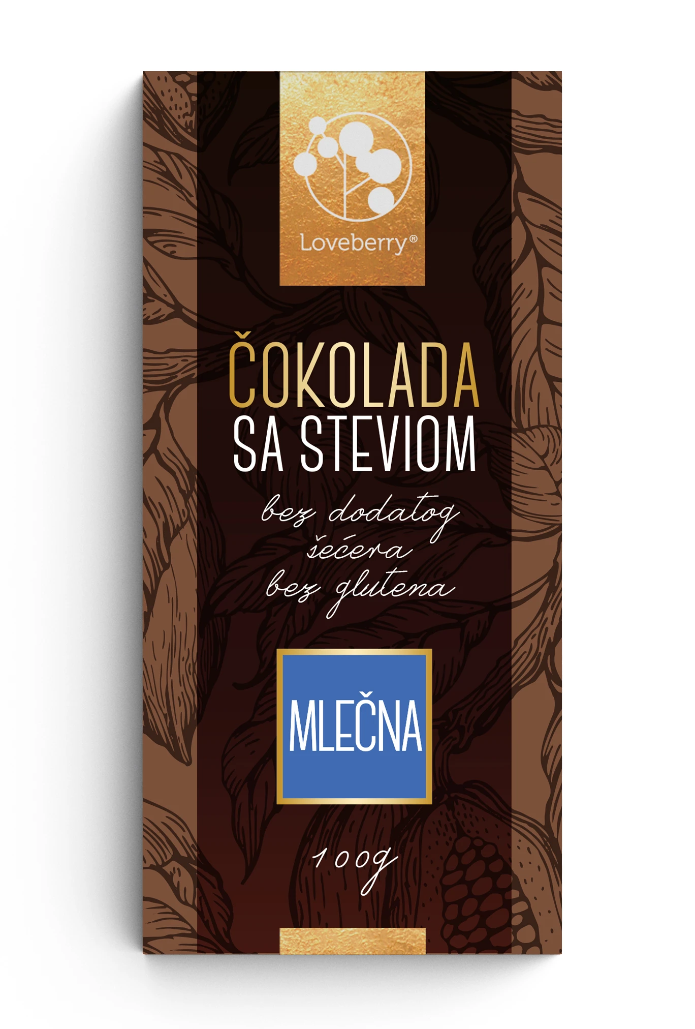 Čokolada mlečna sa stevijom 100 g Loveberry